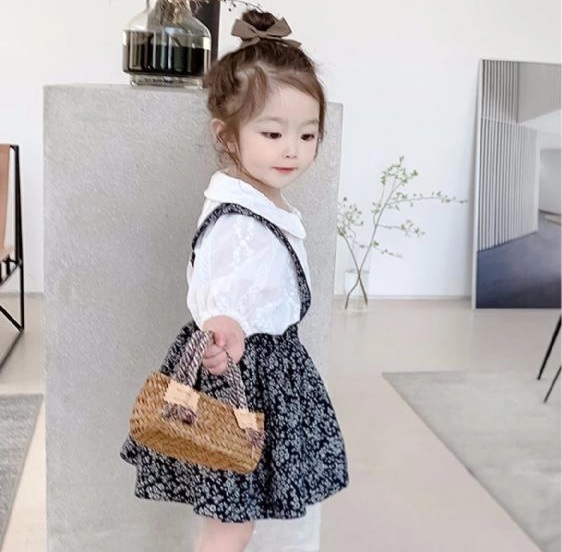 Set chân váy kèm áo sơ mi cao cấp cho bé
