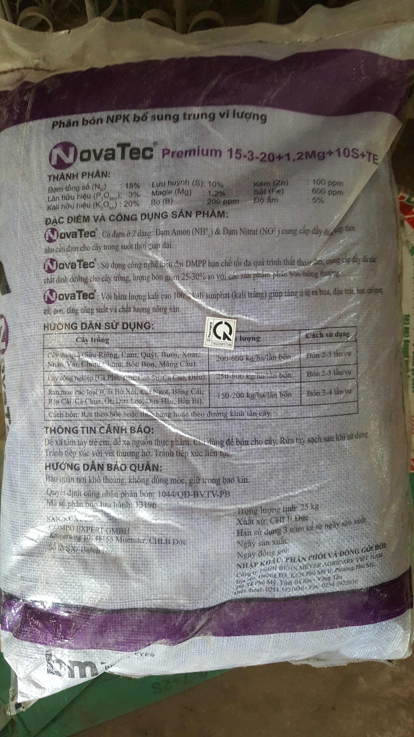 Phân Tím Đức NOVATEC - Túi Zip 1Kg