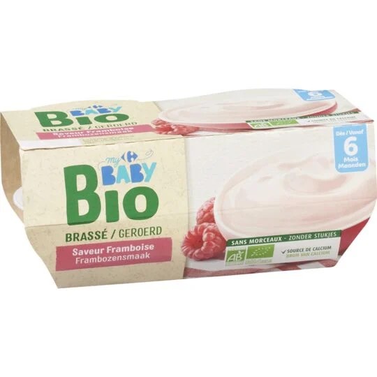 -Sữa chua hữu cơ BabyBio Carrefour Pháp cho bé từ 6 tháng