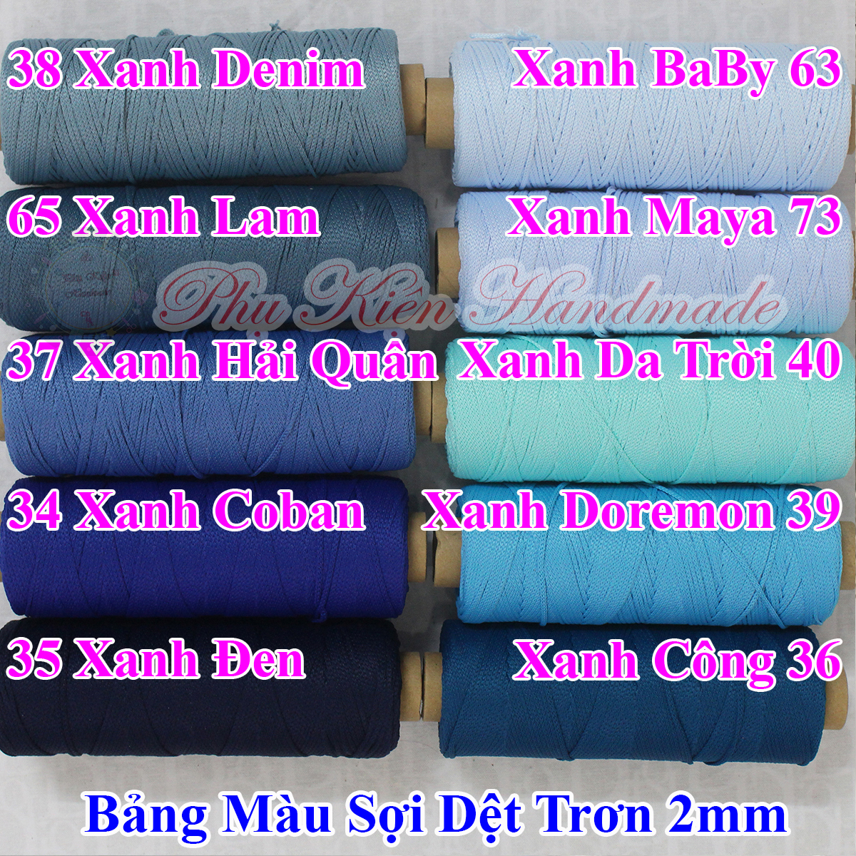 Sợi Dệt Trơn 2mm (Mã màu 01 - 78)