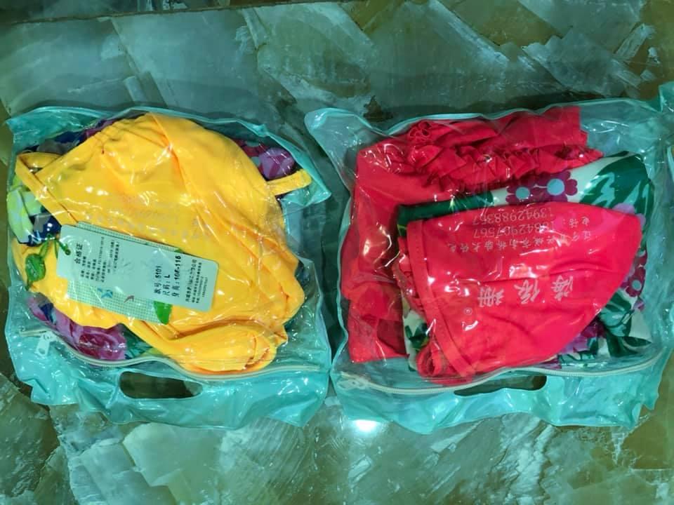 [HCM]Đồ bơi Bé Gái in hoa tay dài
