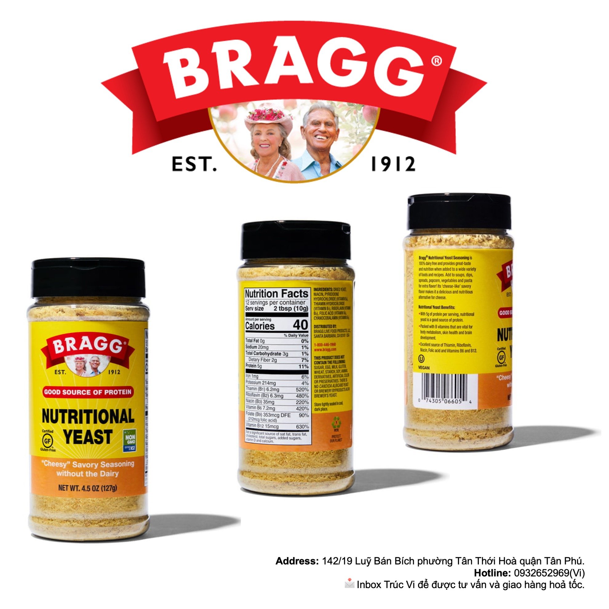 Men dinh dưỡng cao cấp BRAGG ( Nutritional Yeast Bragg)-127g
