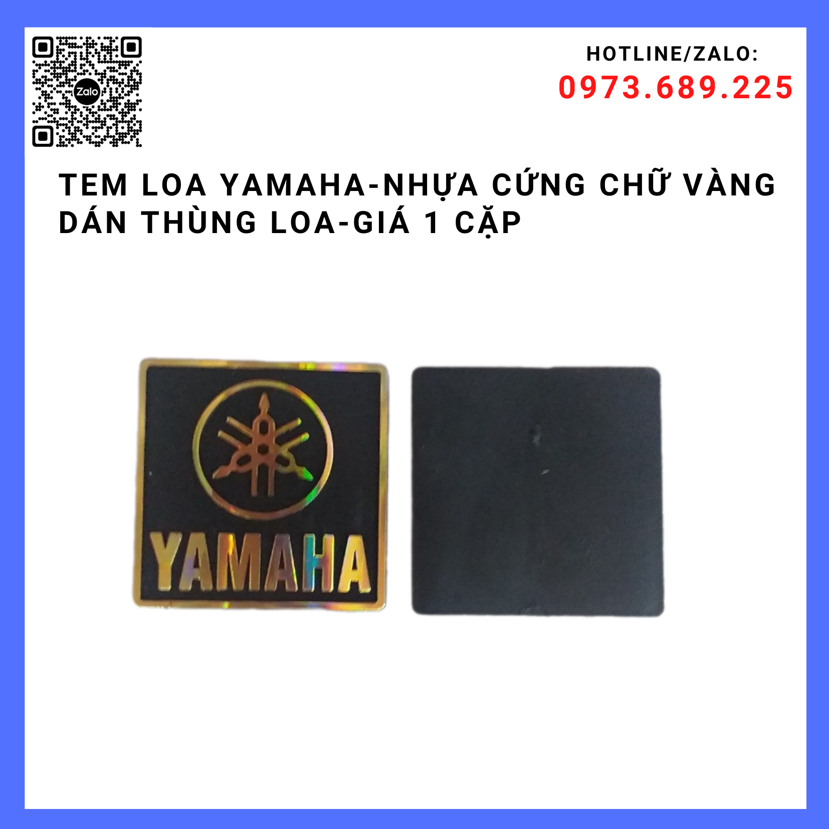 Tem loa yamaha-nhựa cứng chữ vàng -dán thùng loa-giá 1 cặp