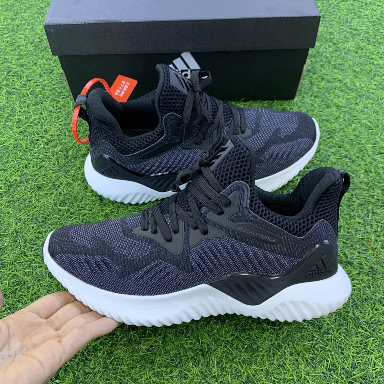 [VIDEO ẢNH+HỘP BẢO VỆ] giầy thể thao Alphabounce beyond đen đế trắng nam nữ