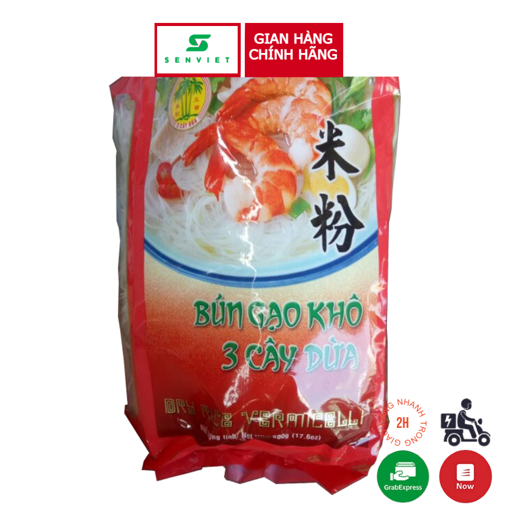 Bún Gạo Khô 3 Cây Dừa Gói 500g