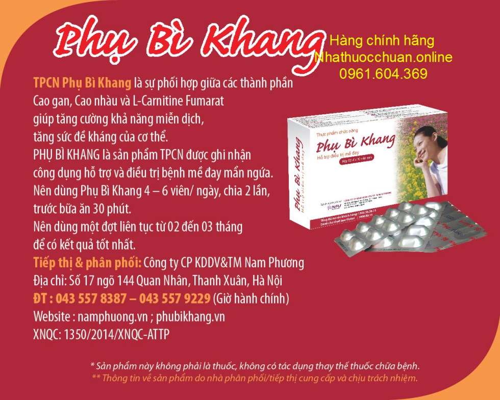 Phụ Bì Khang ( Hộp 3 vỉ *10 viên)