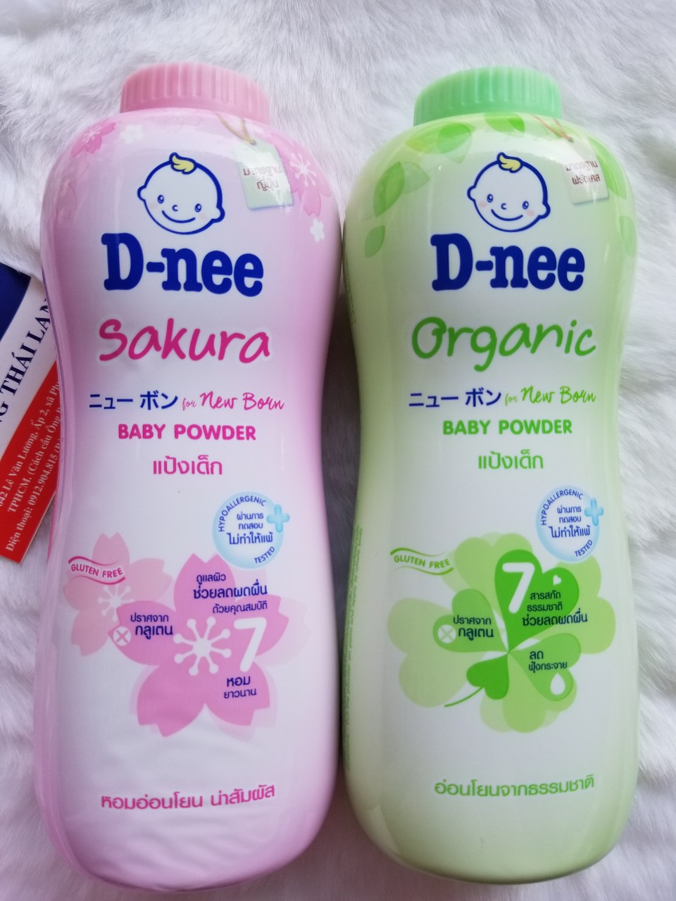 [HCM]Combo 2 chai Phấn rôm Dnee 380gr Thái lan- Phấn Dnee Xánh lá-Trắng