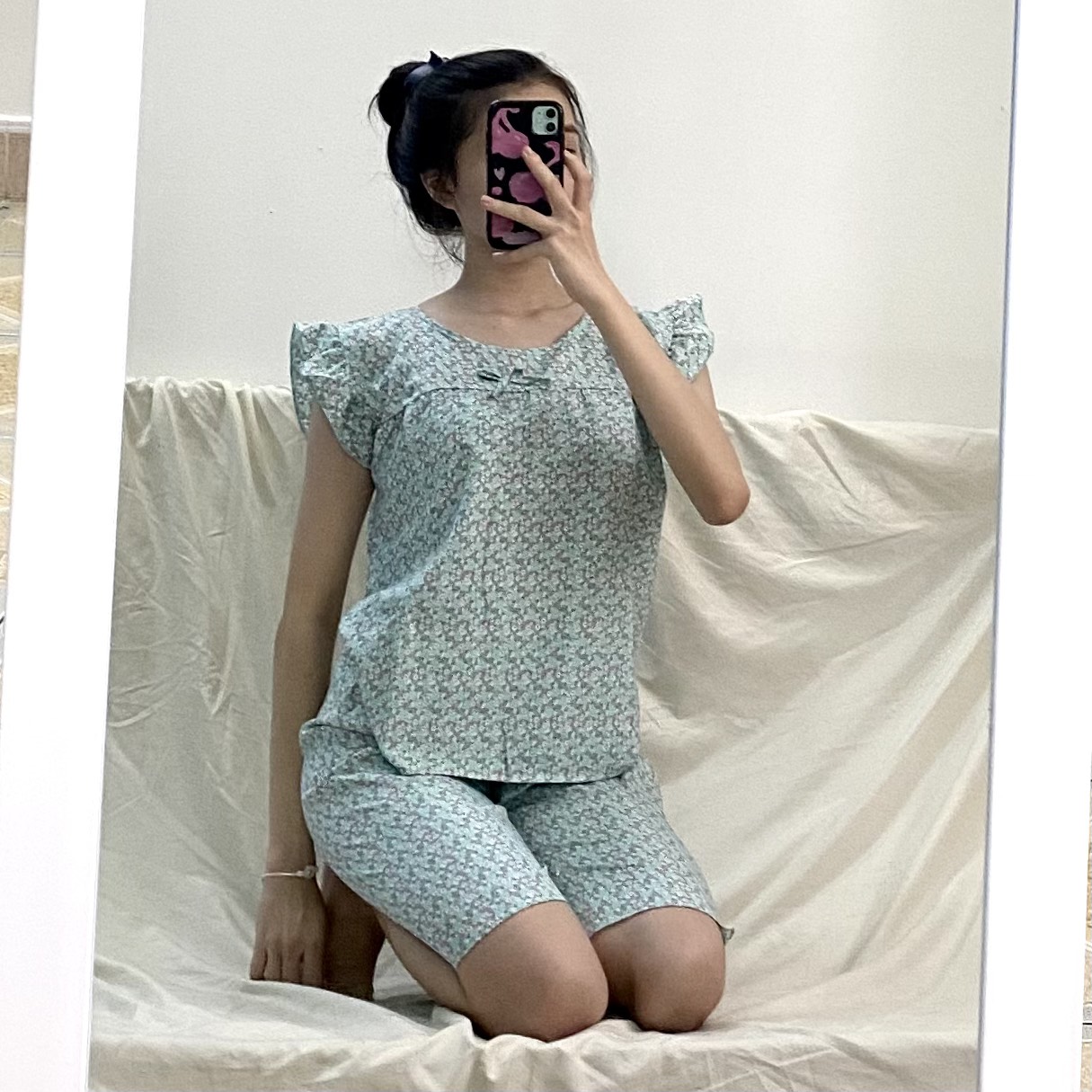 Set đồ nữ lửng mặc nhà mùa hè Freesize MXL