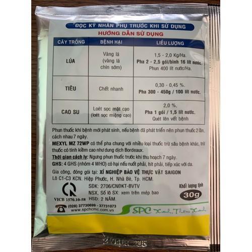 Trừ bệnh vàng lá, thối rể mexyl mz 72wp