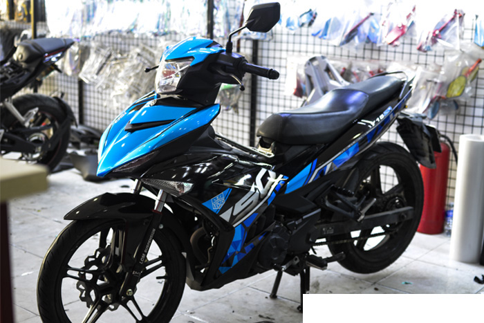 Tem trùm exciter 150 xanh đen Y15ZR, tem exciter 150, team trùm exciter 150, tem xe exciter 150, team trùm ex 150, team xe exciter 150 xanh đen Y15ZR