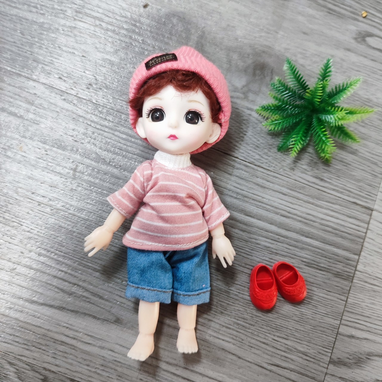 búp bê bé trai 16cm mẫu mới mặc đồ thu đông đẹp