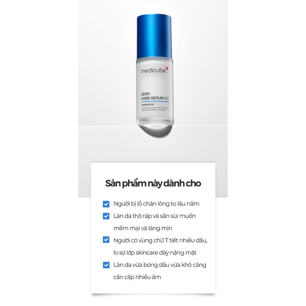 Set Medicube Zero thu nhỏ lỗ chân lông 3 bước (Zero Foam + Pore Pad +Pore Serum)