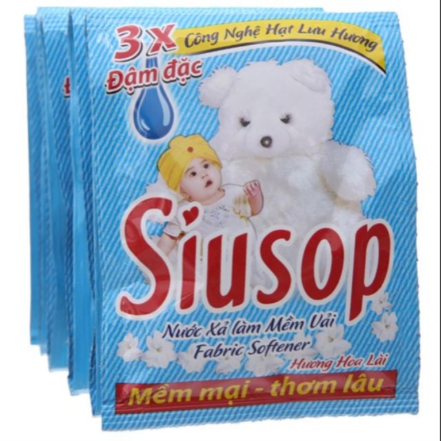 Nước xả vải siusop hương hoa lài dây 16ml x 10 gói,