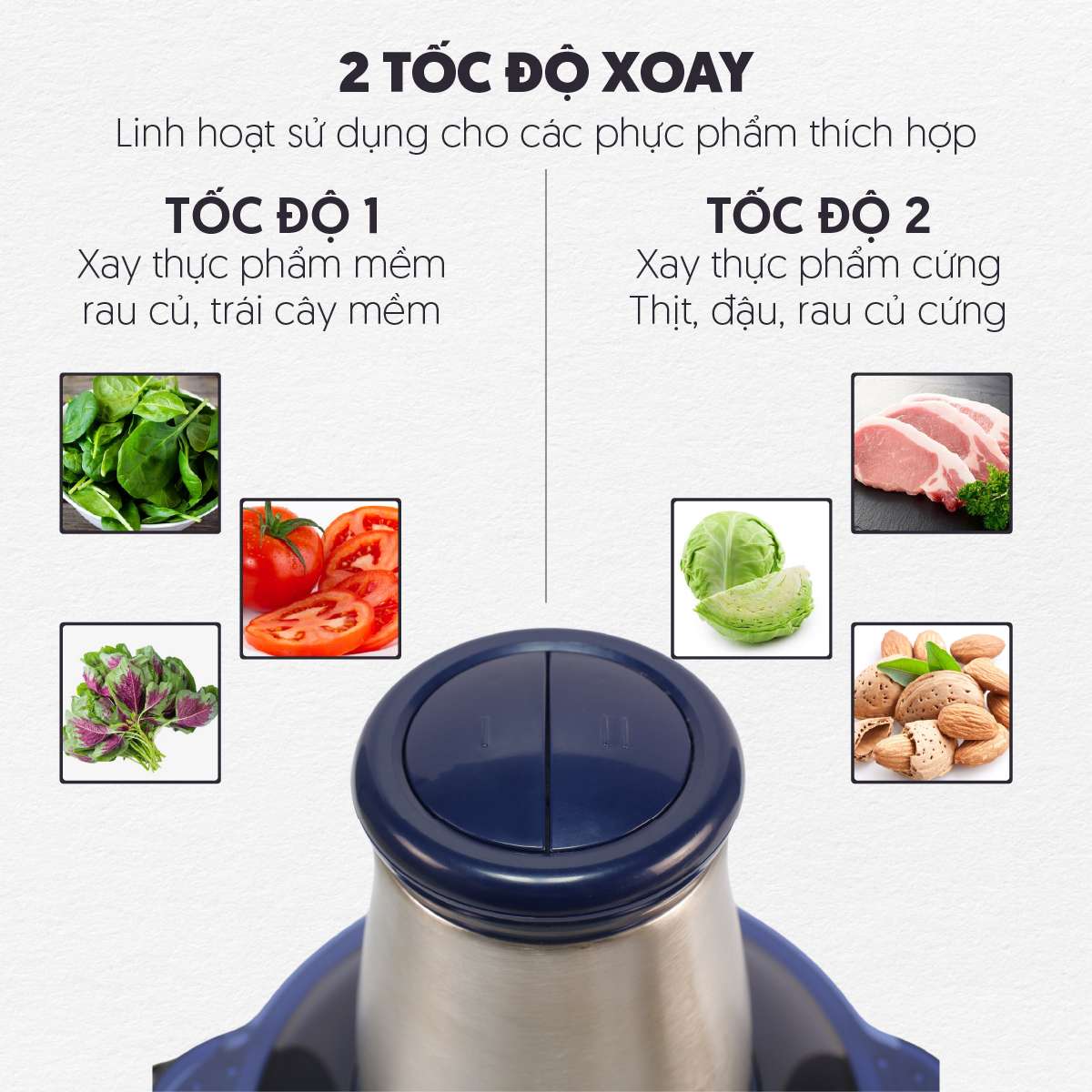 Bộ máy xay cầm tay bella cối inox