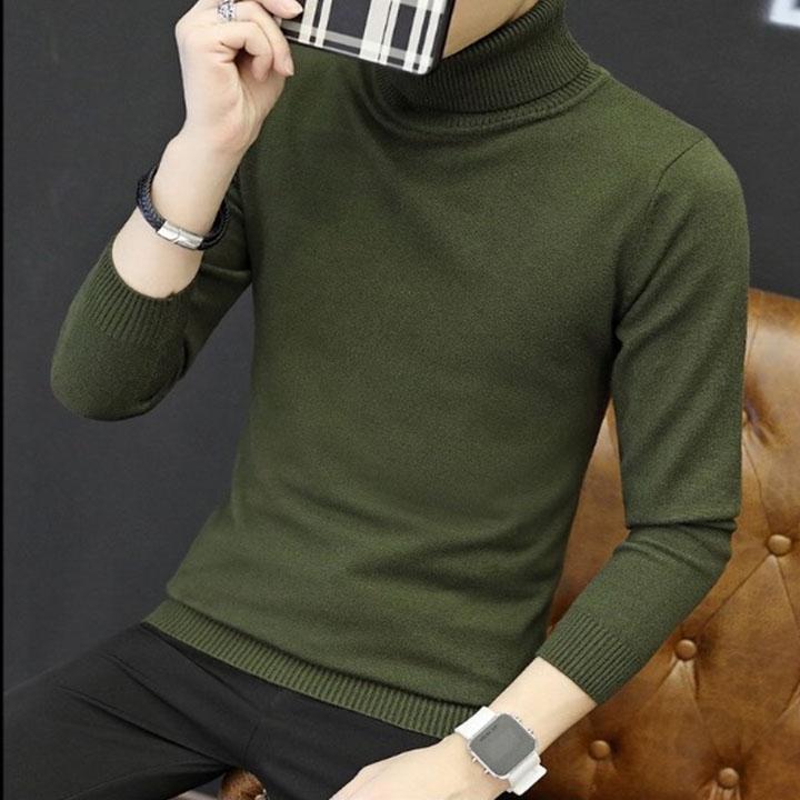 Áo len nam thời trang - áo  len cổ cao - áo len form ôm dáng
