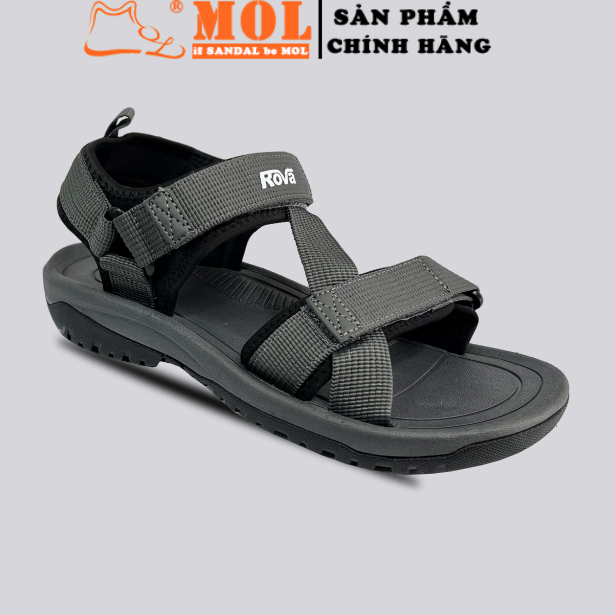Sandal nam Rova quai chéo RV965G màu xám