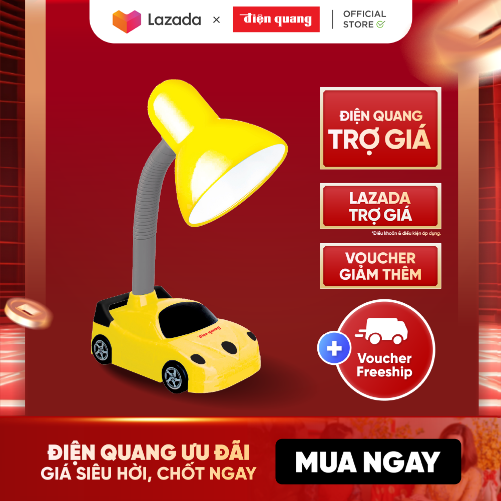 Dien Quang Table Lamp Dq Dkl05 B (Car Style, Black Gold, with White Light Bulb, Plugs Directly into the Power)