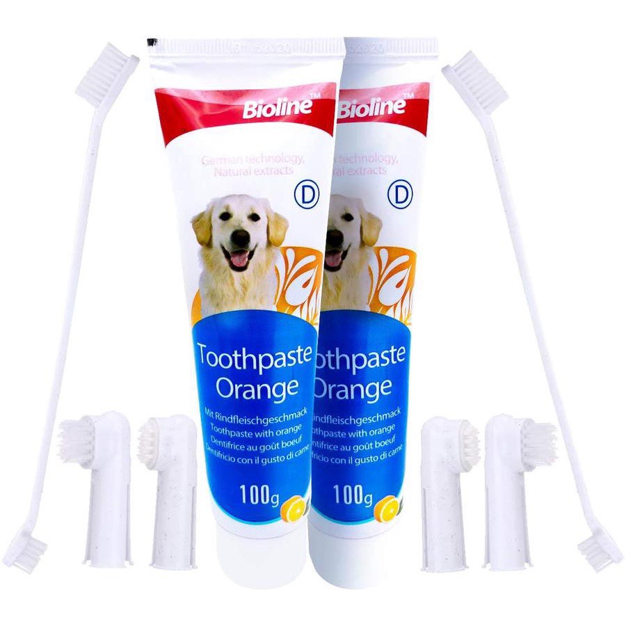 [Hoàn tiền 10%] 🦷 Bàn Chải + Kem đánh răng Chó Mèo - BIOLINE 🦷