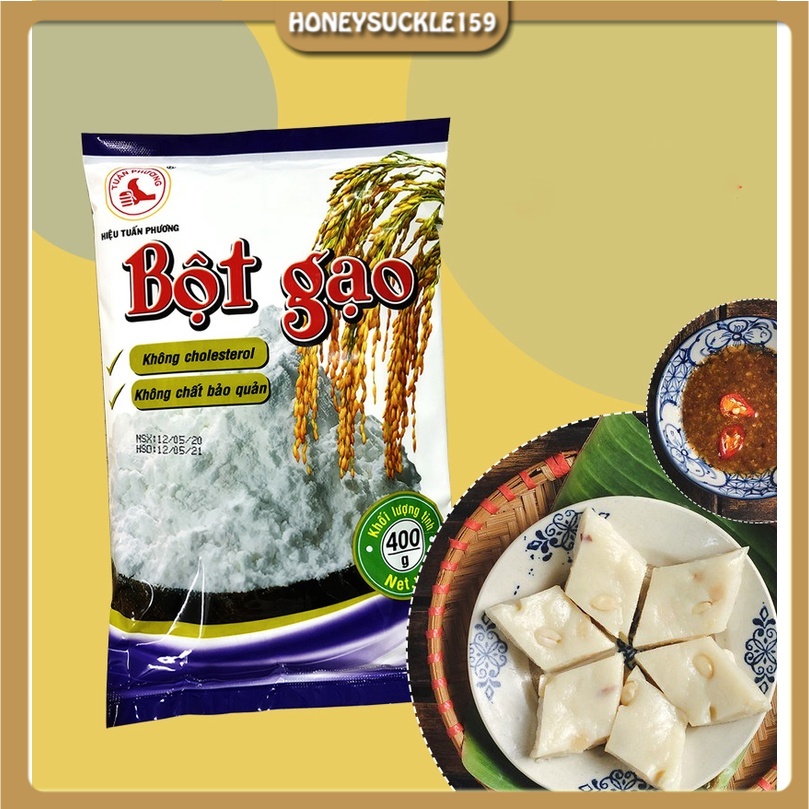 400 bột gạo tp làm bánh bánh cuốn, bánh canh, bánh căn, bánh bò, bánh đậu xanh, bún gạo, bánh bèo, bánh xèo