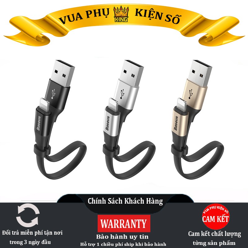 Cáp Sạc iPhone Baseus 23cm ✓Siêu Tiện Lợi ✓ 2 Trong 1 cho iPhone iPad Android