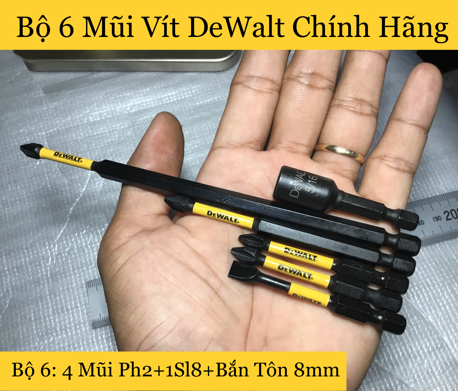 Bộ 6 Mũi Vít DeWalt Chính Hãng Có Từ