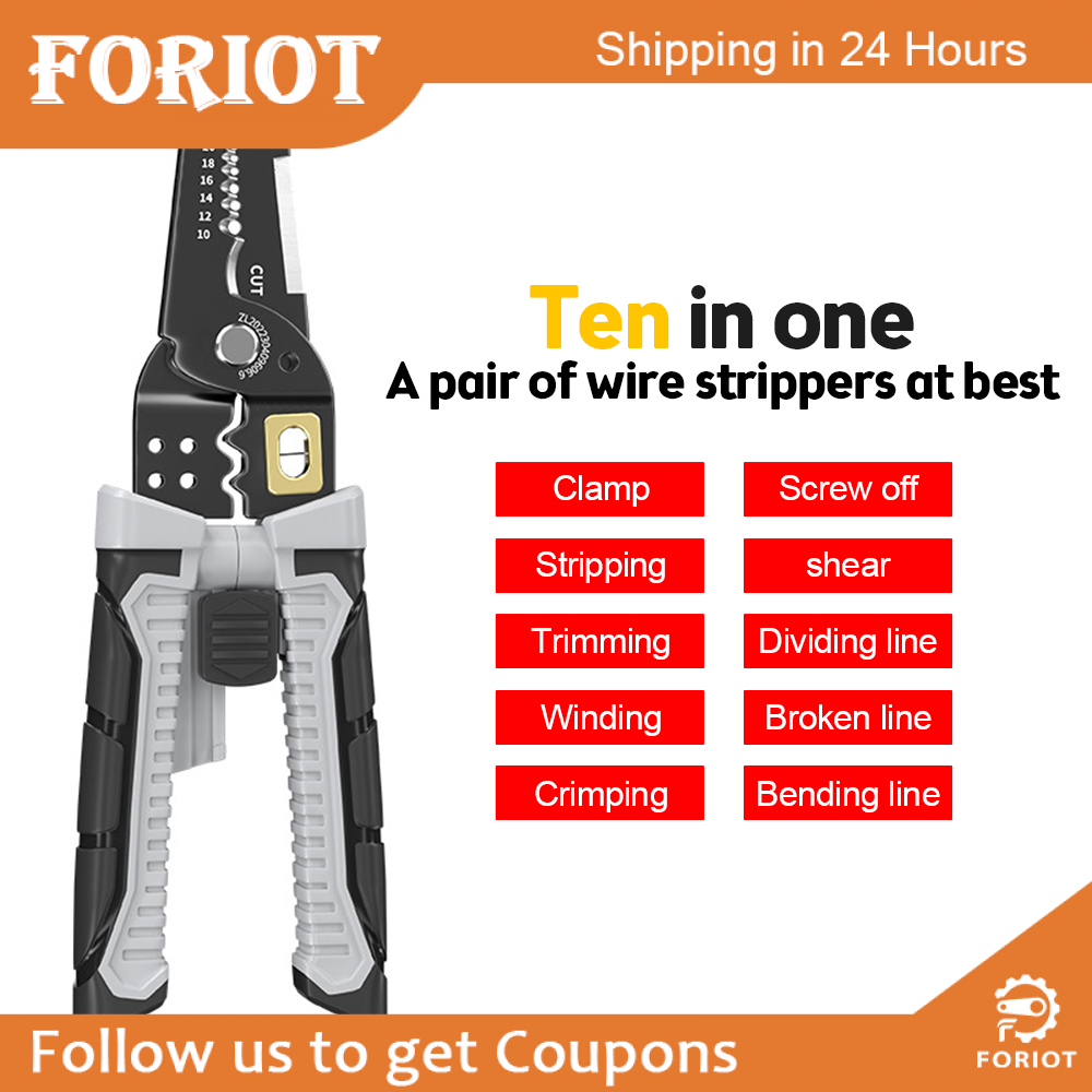 Foriot Wire Cutter Wire Stripper Heavy Duty Automatic Wire Stripper Tool for Solid and Stranded Electrical Wire
