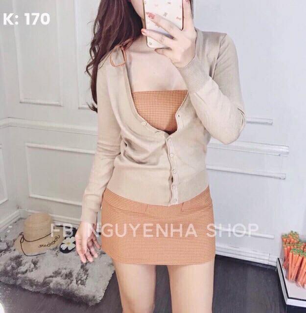 ÁO khoác len nhẹ nút bọc cao cấp