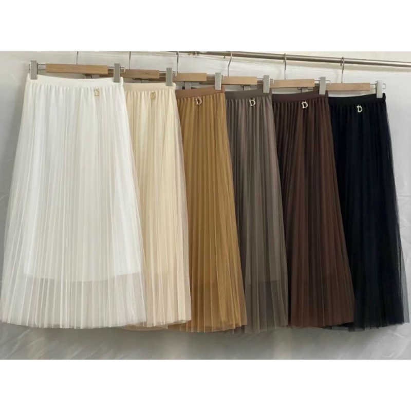 Chân váy voan đai D 2 lớp hàng QC