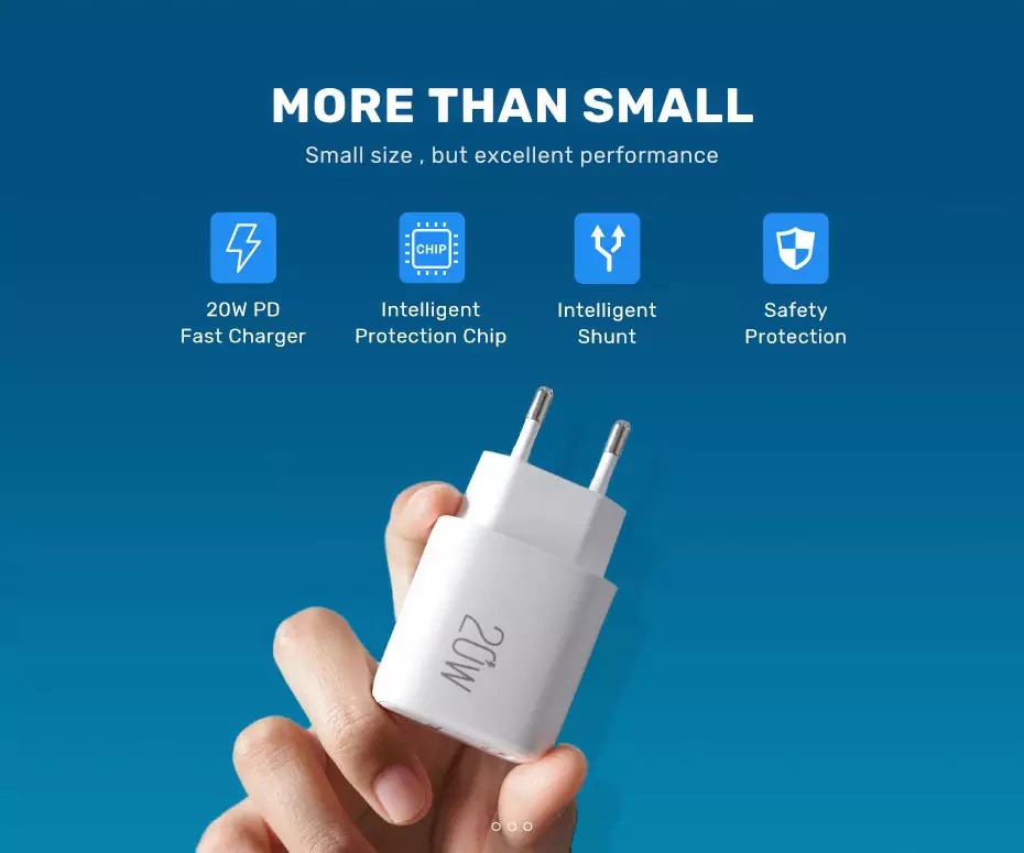 Củ Sạc Nhanh 20W Pd3.0 Qc3.0 Đầu Cắm Type C và USB-2 Cổng
