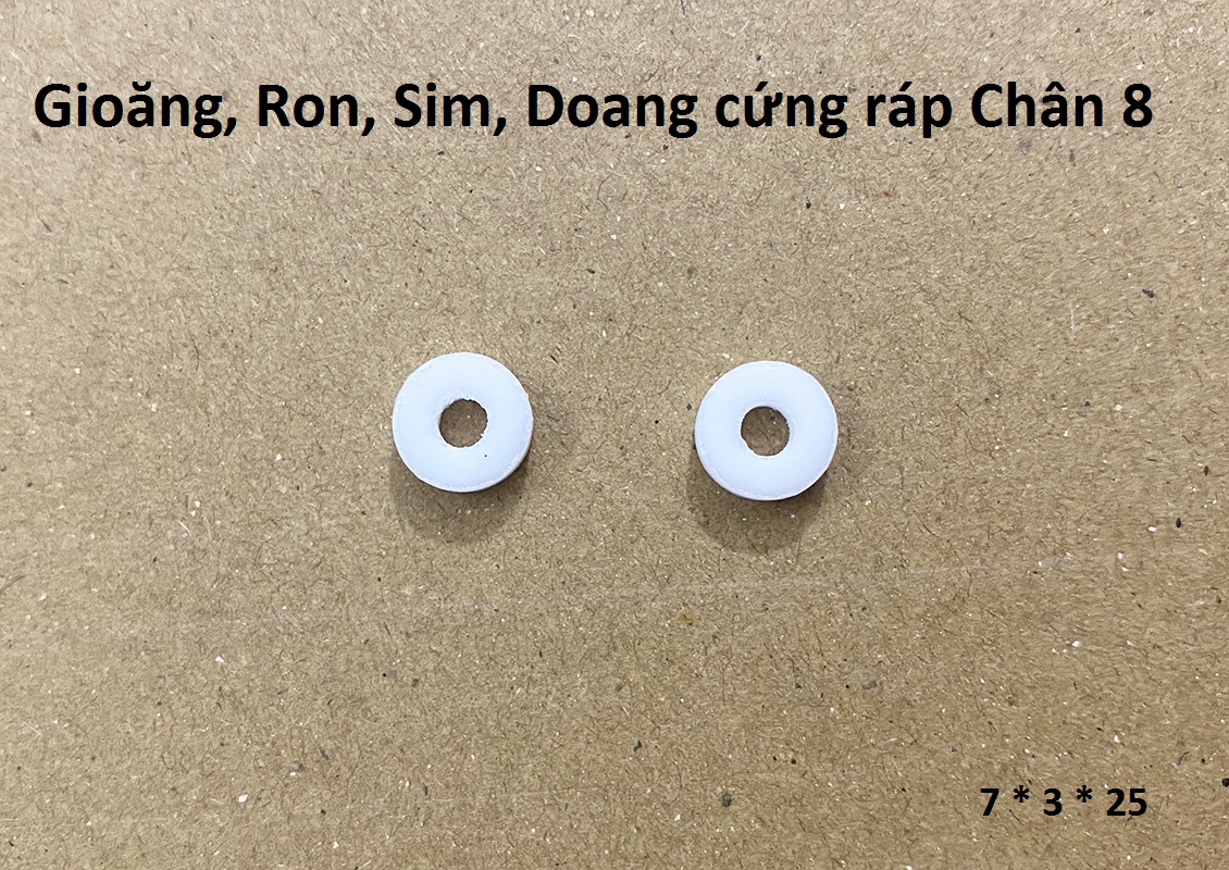 Combo 2 cái Pon Nhựa dùng cho chân 8, Roang, Gioăng, Doang, Ron, Roan, Pom ( Trắng Cứng) dùng được cho van nạp 1 chiều chân 8 - bơm áp suất, ti bơm, van bơm, vòi bơm, đồng hồ áp suất giong, doăng pkb