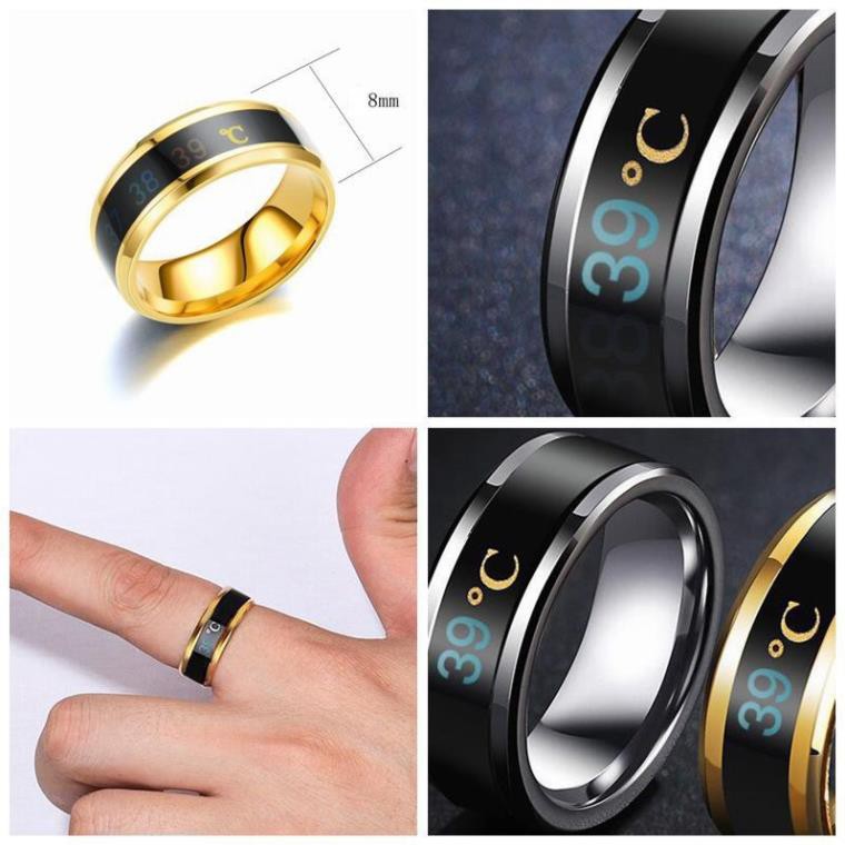 [HCM]Nhẫn kiêm đo nhiệt độ thời trang cá tính HW7