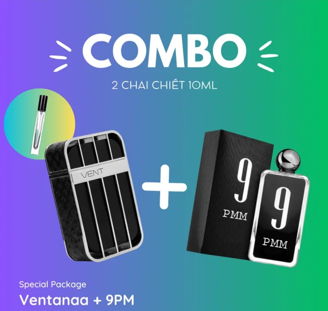[Combo 2 chai chiết 10ml]  Nước hoa dubai nam 9PM + Ventala
