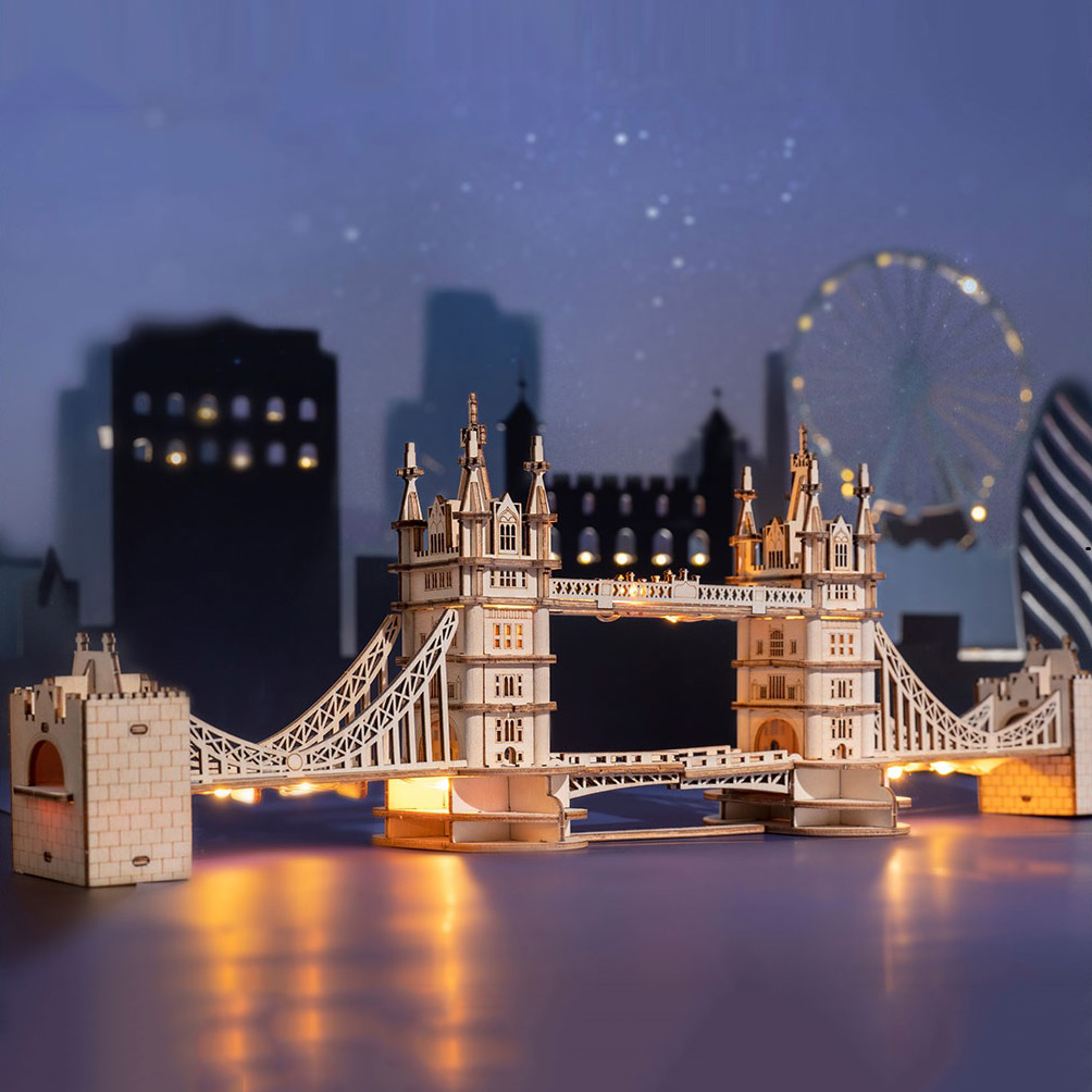 Đồ chơi lắp ráp gỗ 3D Mô hình Cầu Tháp Luân Đôn Robotime Tower Bridge TG412