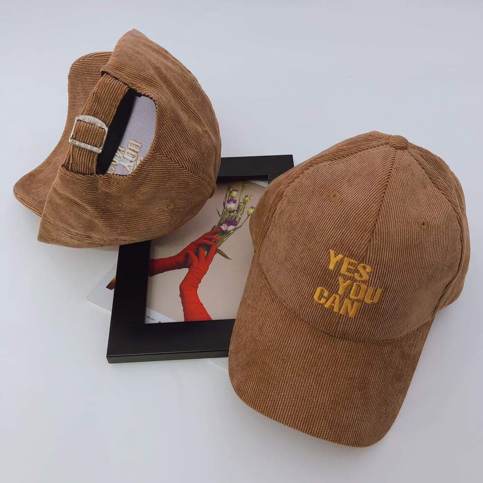 Mũ lưỡi trai nhung Yes You Can