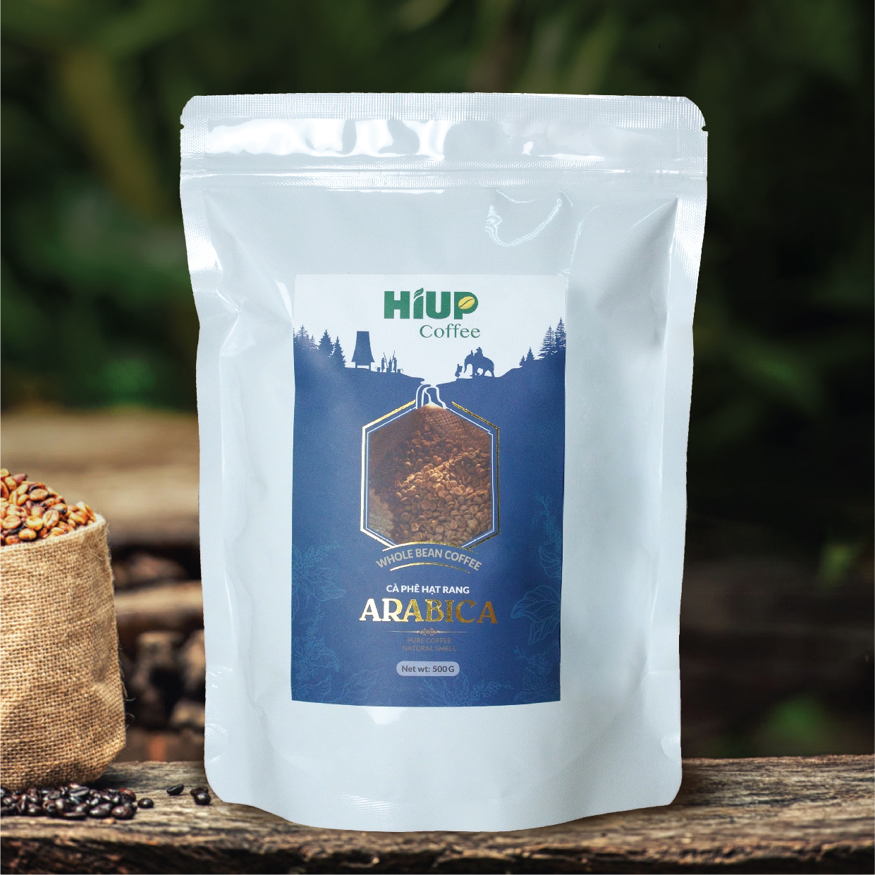 Cà Phê Hạt Rang Arabica Túi 500gr - HIUP Coffee