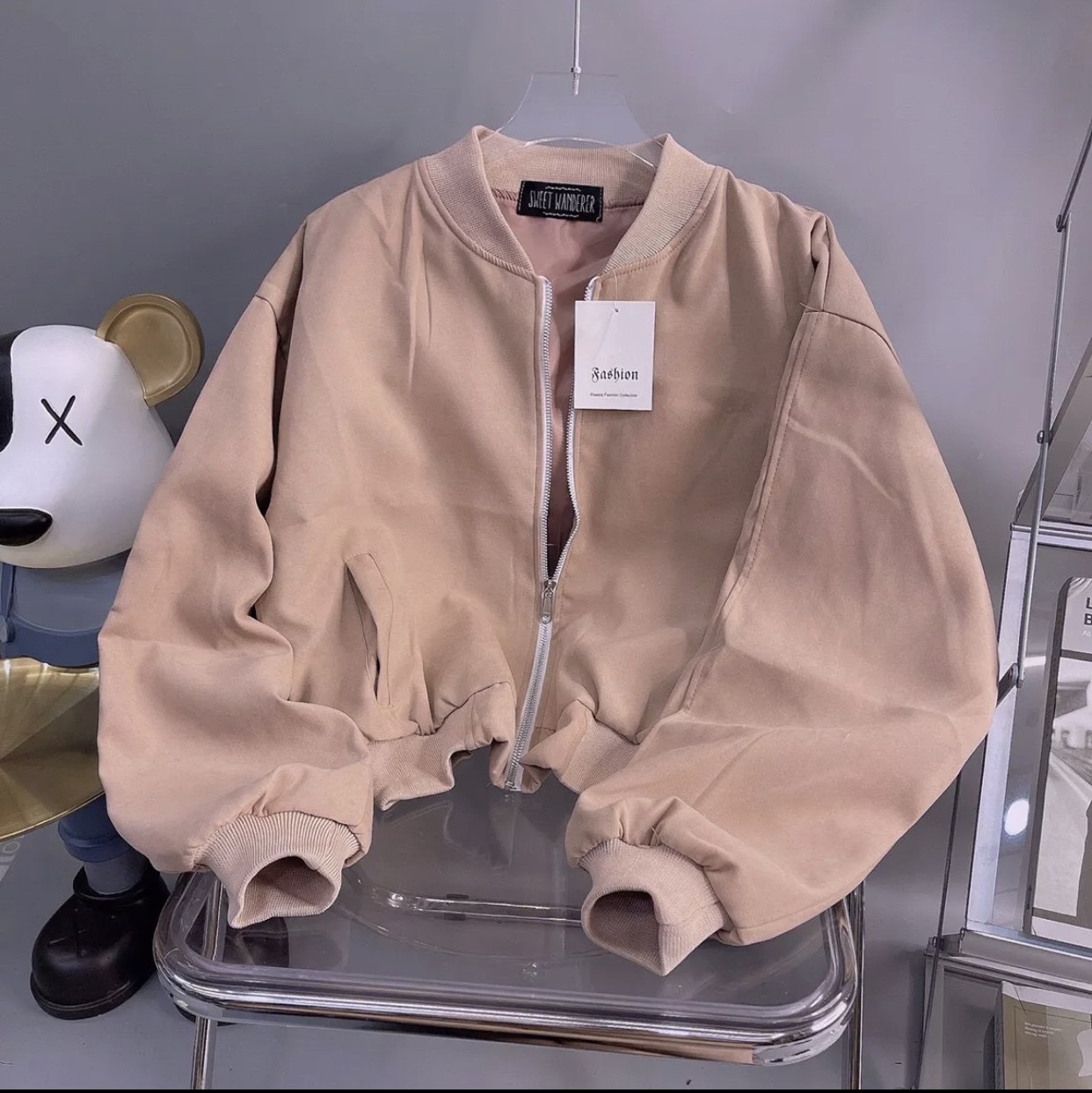 [HCM]áo khoác da lộn bomber mẫu mới