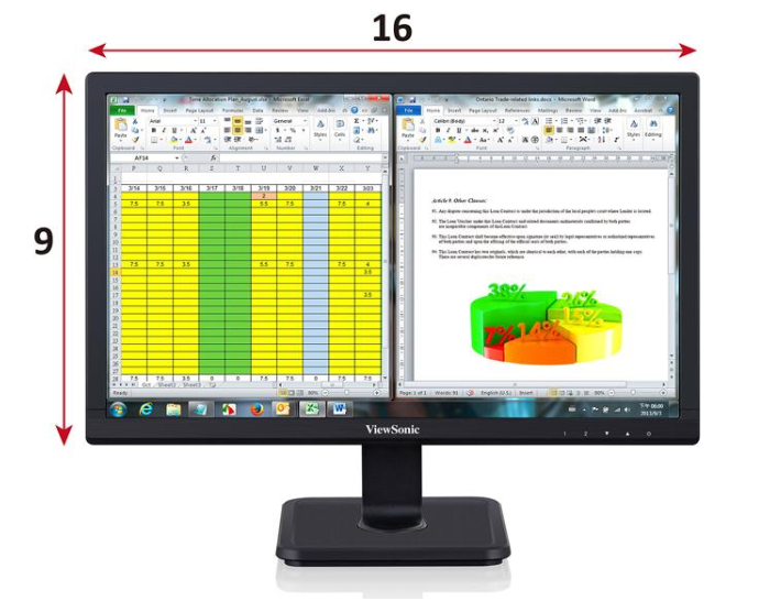Màn hình LCD 18.5” ViewSonic VA1903a Chính hãng (TN - VGA, 1366x768, 75Hz, Kèm cáp VGA, Treo tường)