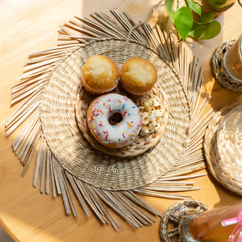 thảm cói| thảm trải bàn, decor, trang trí tường