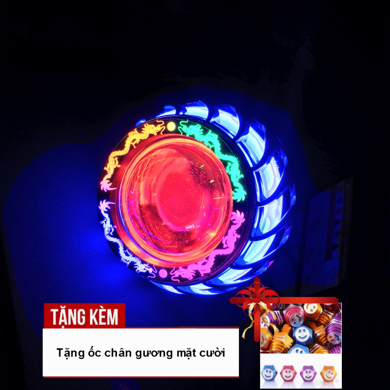 Đèn led U14 hình rồng dành cho  ô tô, xe máy   - TẶNG KÈM ỐC CHÂN GƯƠNG - G143