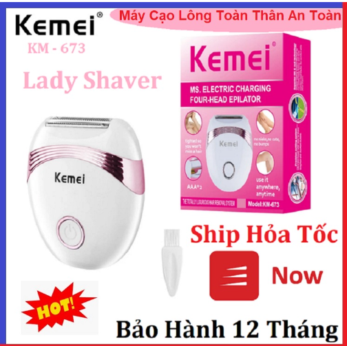 Máy triệt lông kemei km 673 toàn thân cầm tay mini - nhỏ gọn bỏ túi - sạc usb tiện lợi cho cả nam và nữ - chống nước - lady shaver.