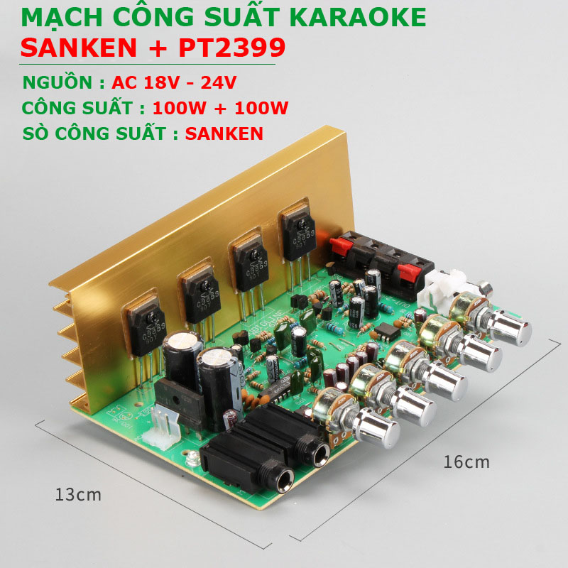 Sanken + Echo pt2399 dual microphone karaoke power amplifier board