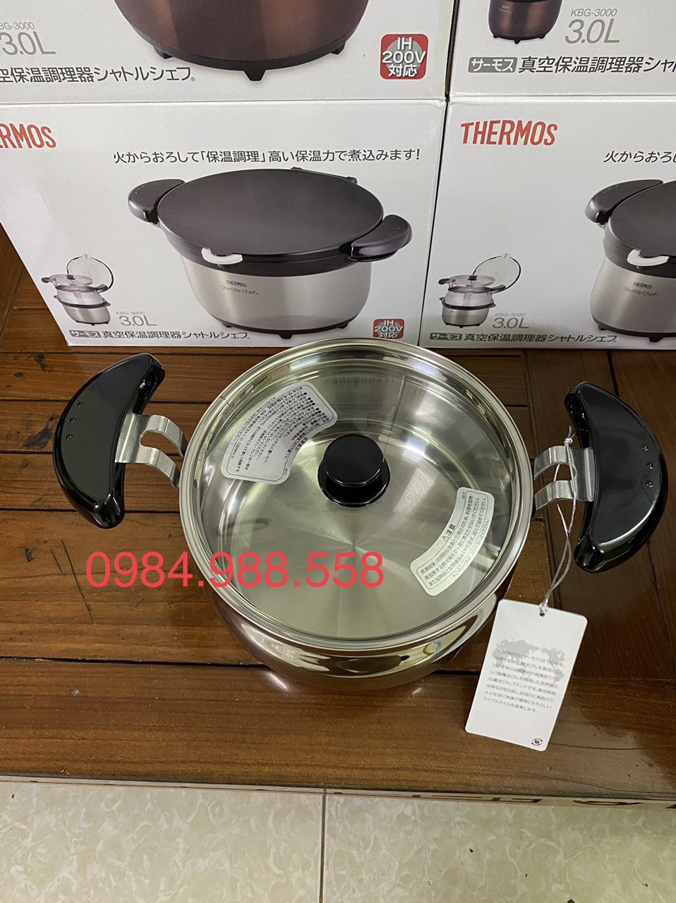 [Hàng nội địa Nhật - dung tích 3L - nồi nấu Inox] Nồi ủ Thermos 3L KBG chuẩn nội địa Nhật