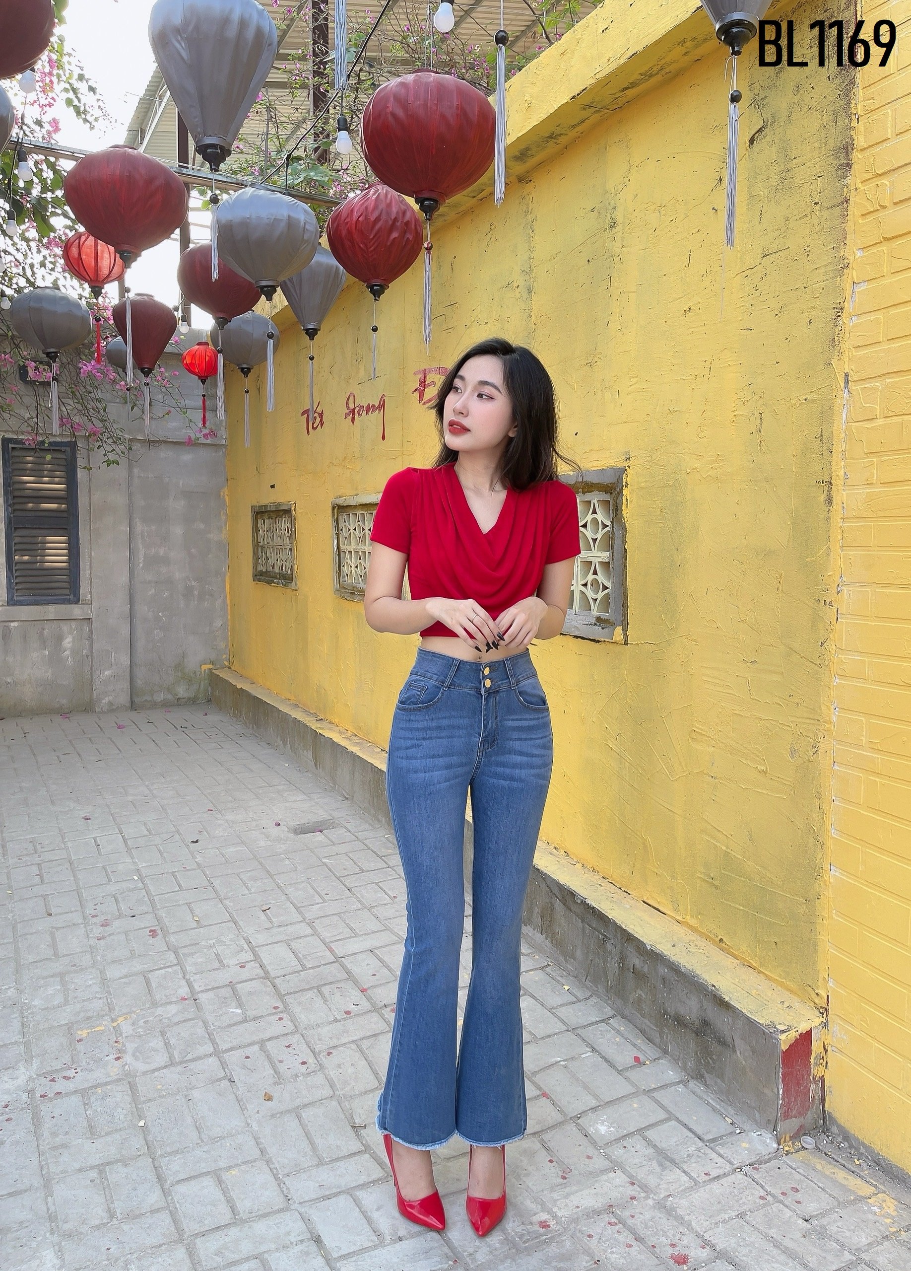 [HCM]Quần jeans nữ 9 tấc ống loe tuyệt đẹp