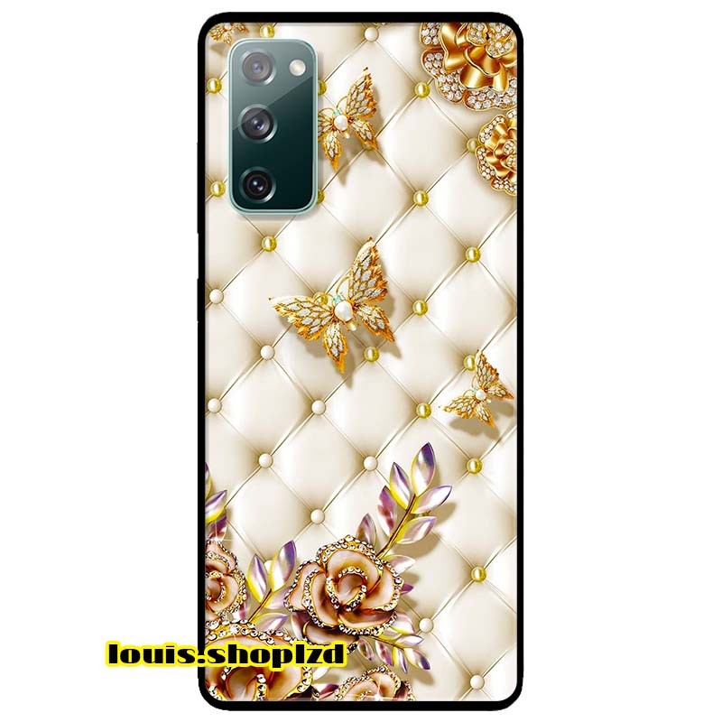 Ốp lưng dành cho samsung s20 fe mẫu bướm vàng giả da