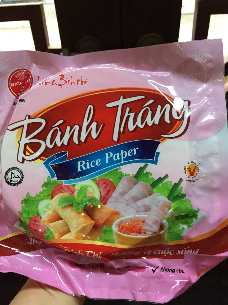 BÁNH TRÁNG (BÁNH ĐA NEM) CUỐN ĂN LIỀN HOẶC CHIÊN 16CM (CÔNG TY BÍCH CHI)