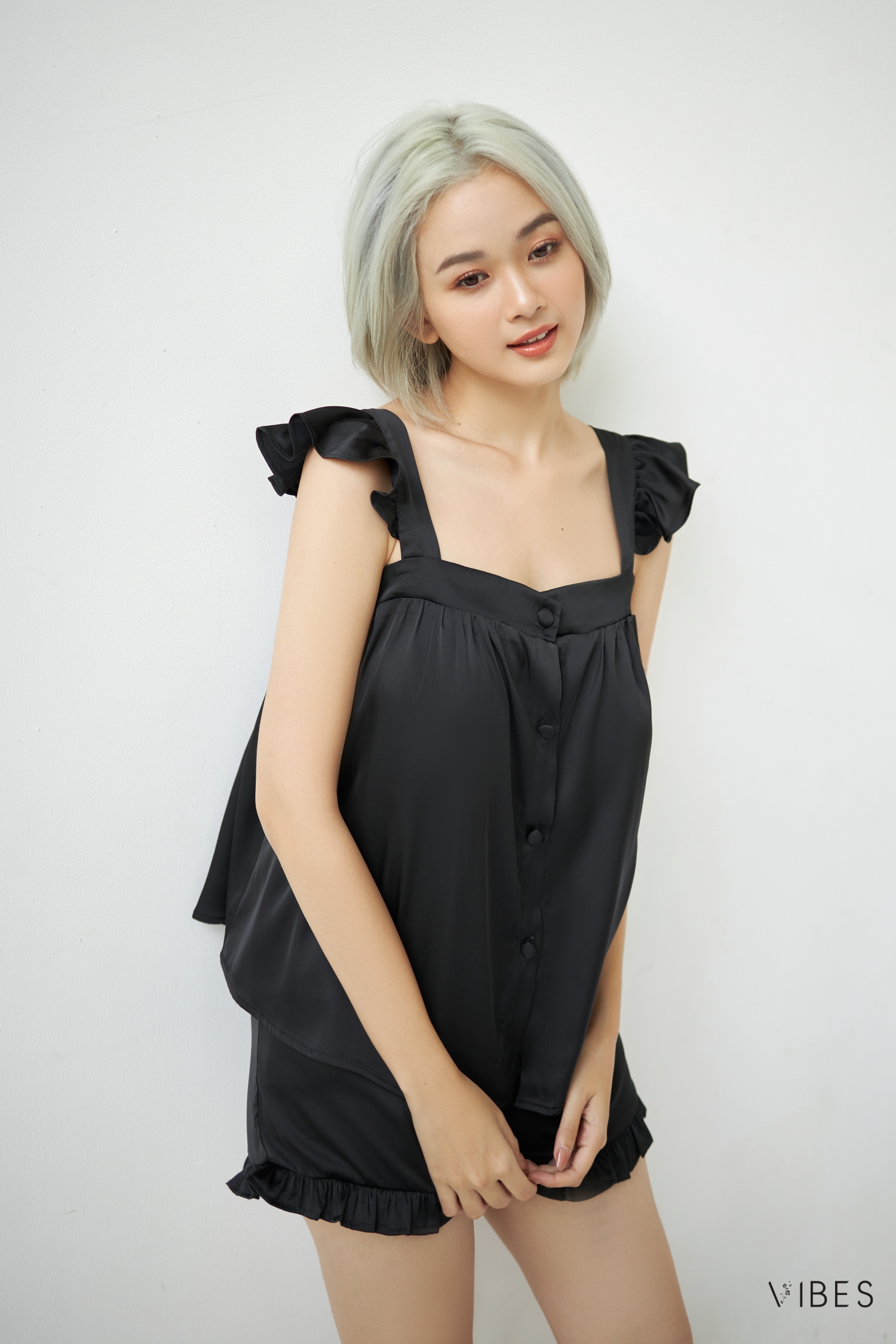 VIBES Đồ bộ 2 dây cánh tiên Lụa trơn cao cấp Straps Set