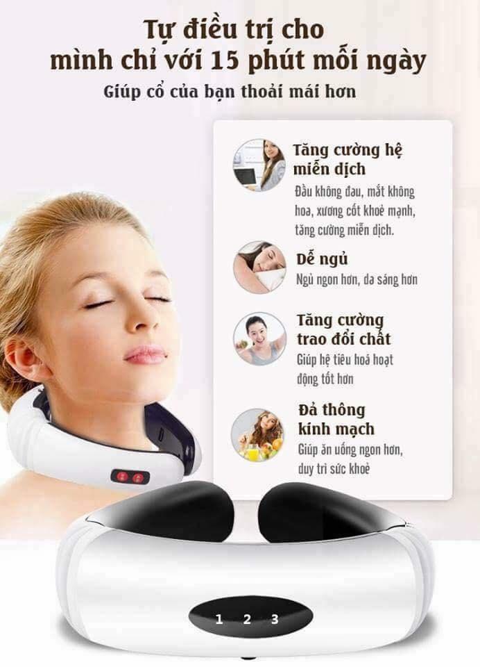 Máy Massage Cổ 3D Xung Điện Thông Minh - Bảo Hành Uy Tín 1 Đổi 1, May Masssage Co 3D Xung Dien Thong Minh