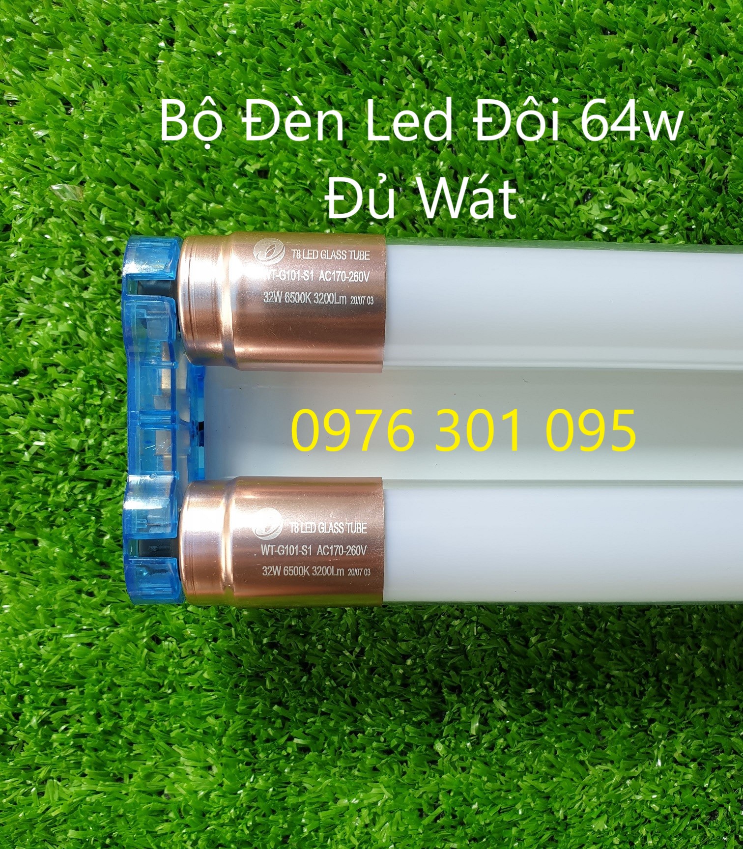 [ 2 Bộ ] Đèn Led Đôi 1m2 64w siêu sáng (1 máng & 2 bóng) [Đủ Wat]