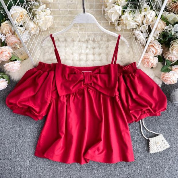 Áo lụa hở vai 2d
