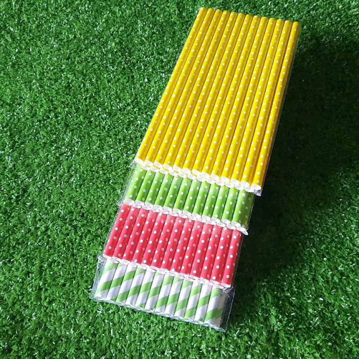 Ống Hút Giấy In Hình 6mm ( 25 cái/bịch)